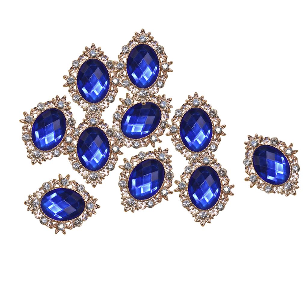 Embellishment Glue Craft - Flat Back Embellishments Oval Rhinestone Buttons