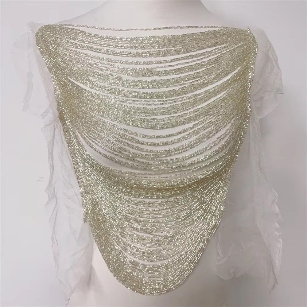 Beaded Trim Fringe - Exquisite Multi Layered Tassel Applique Beaded
