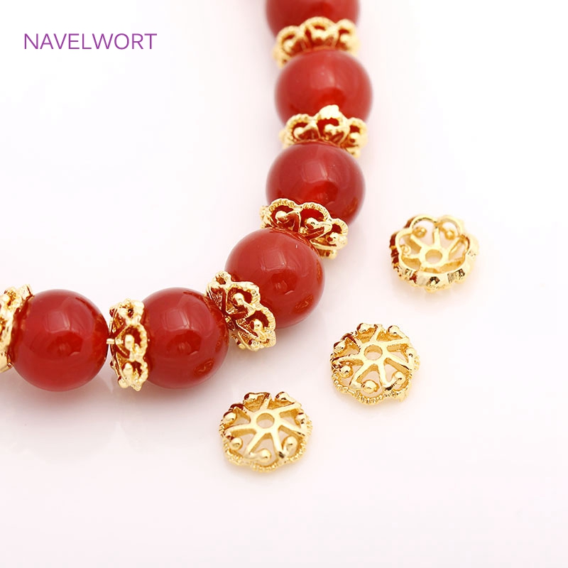 Embellishment Crafts - 7mm 14K Gold Plated Brass Bead
