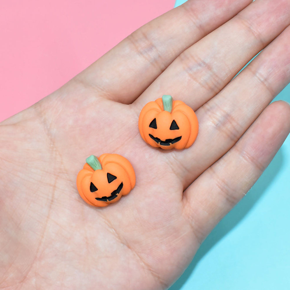 Embellishment Crafts - 20Pcs Halloween Pumpkin Resin Flatback Embellishments