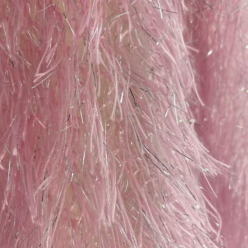Crystal Mesh Fabric - 140Cm wide Gold Regular Fringe Feather
