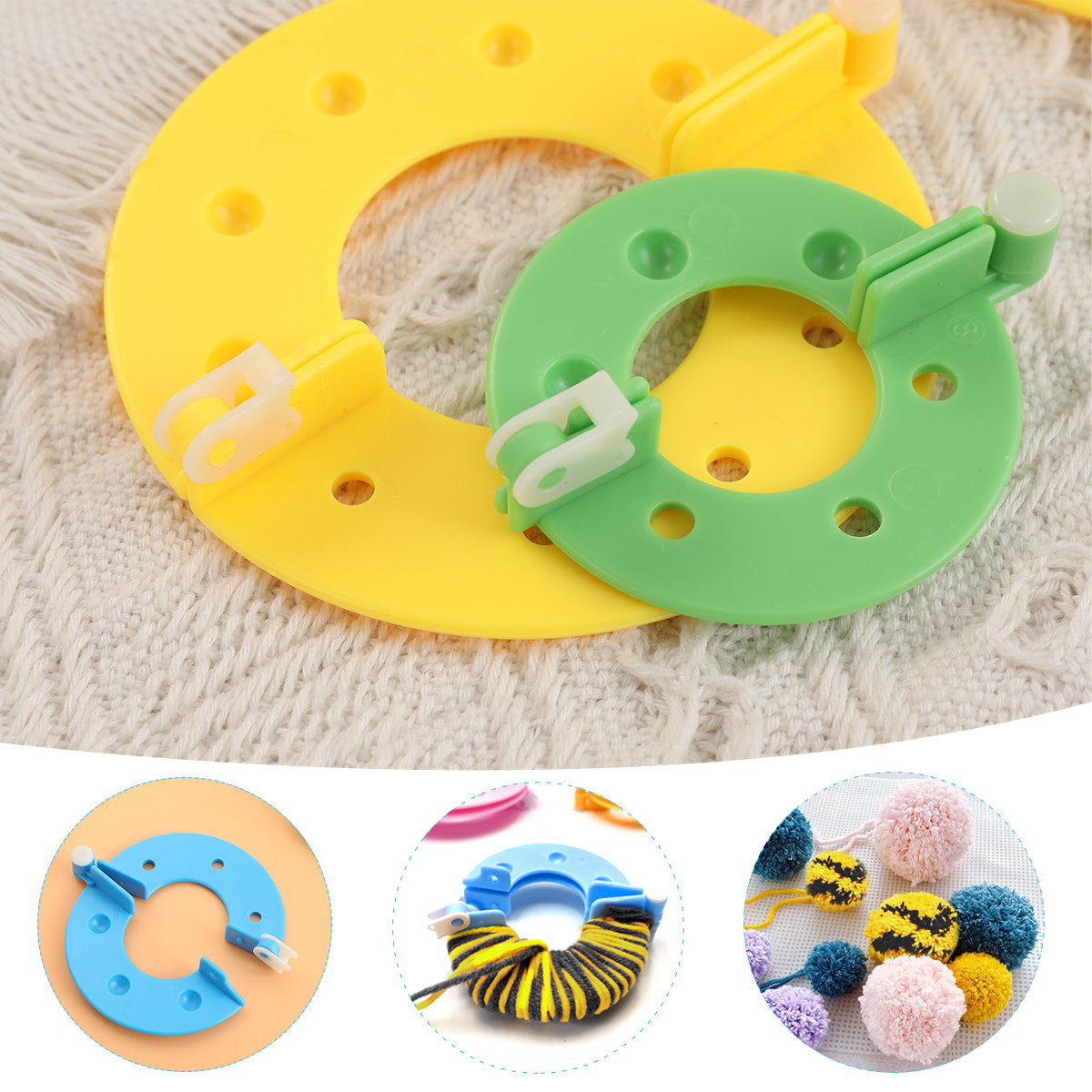 Pom Pom Maker Tool - 8Pcs Pompom Makers 4 Sizes Hard