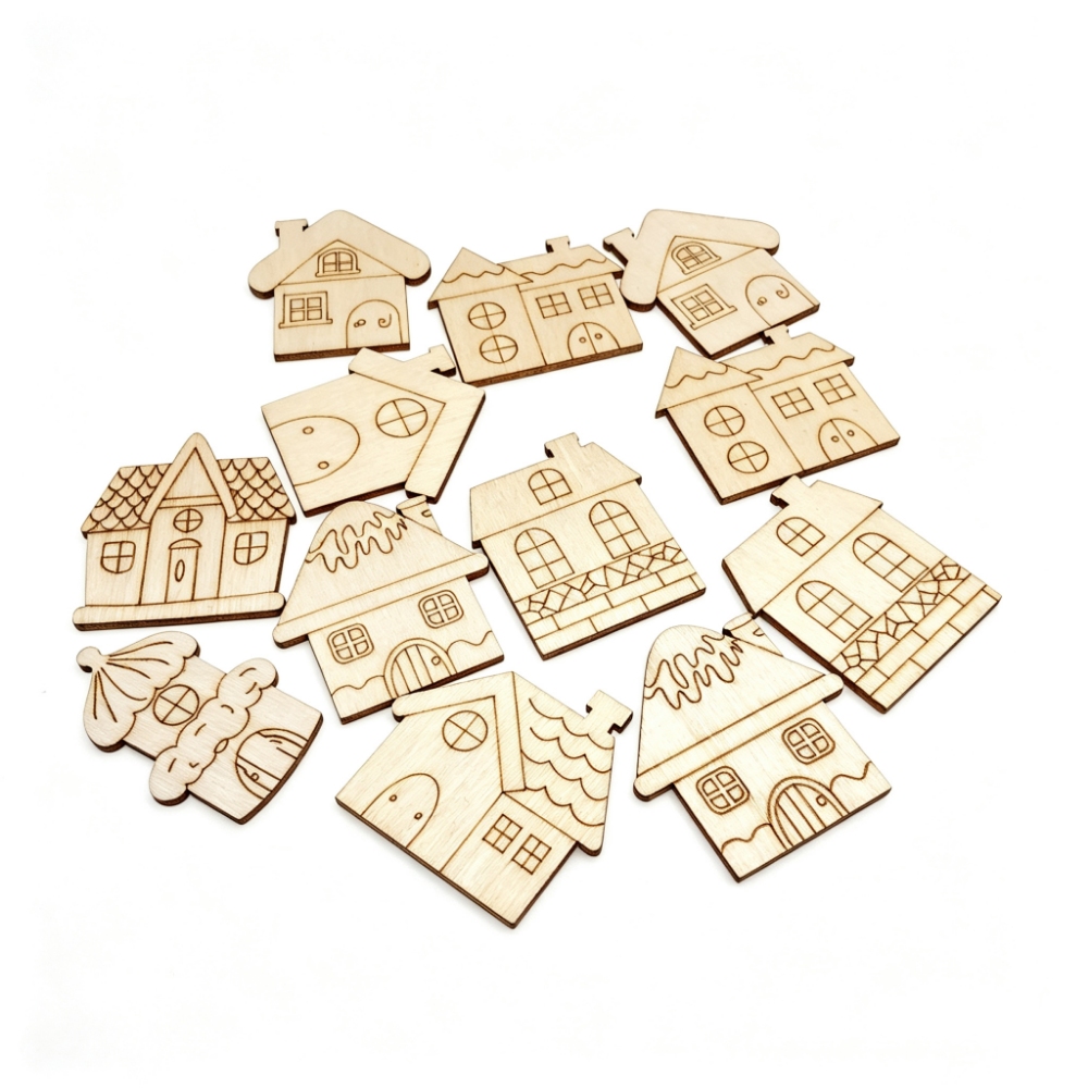 40mm 80mm Christmas Wood Ornam - Christmas Craft Embellishment recension och pris