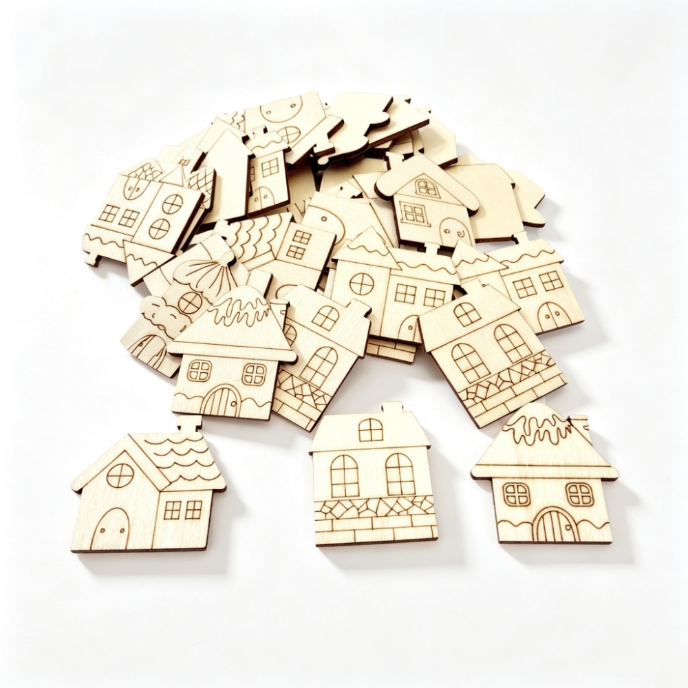 40mm 80mm Christmas Wood Ornam - Christmas Craft Embellishment recension och pris