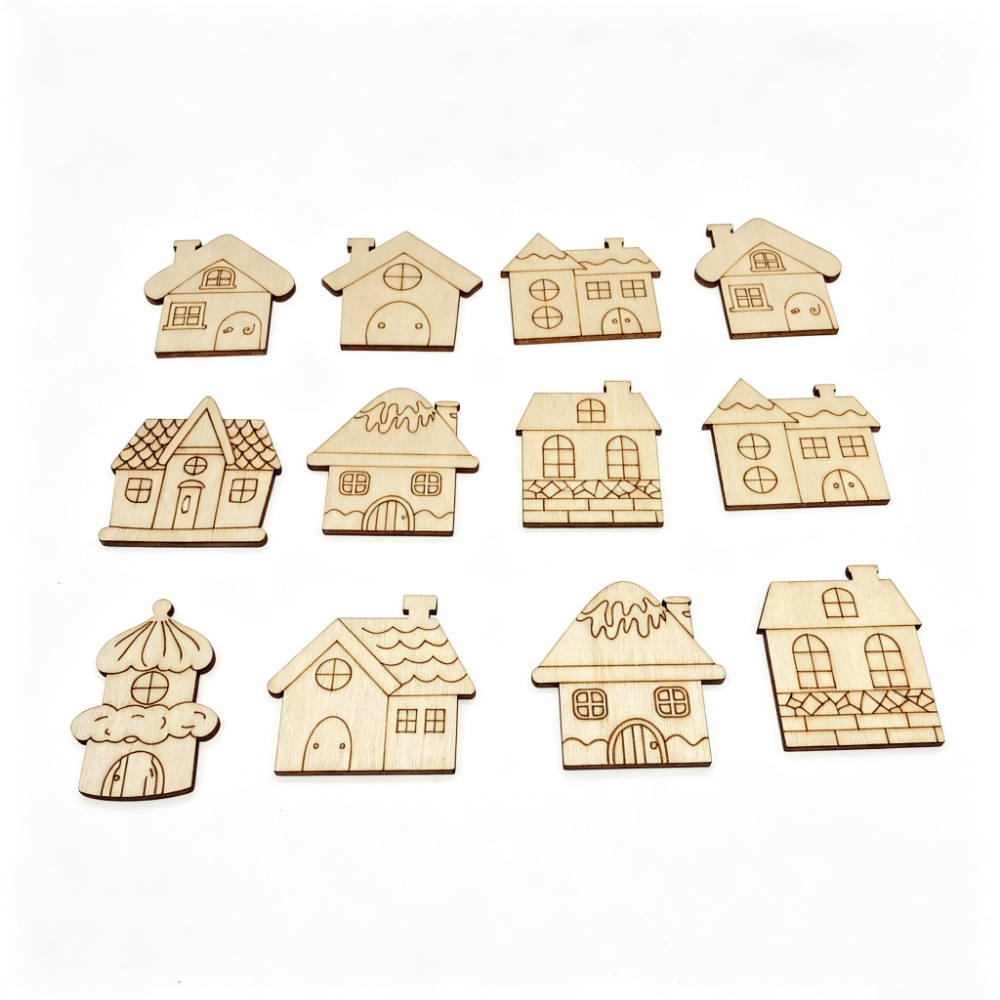 40mm 80mm Christmas Wood Ornam - Christmas Craft Embellishment recension och pris