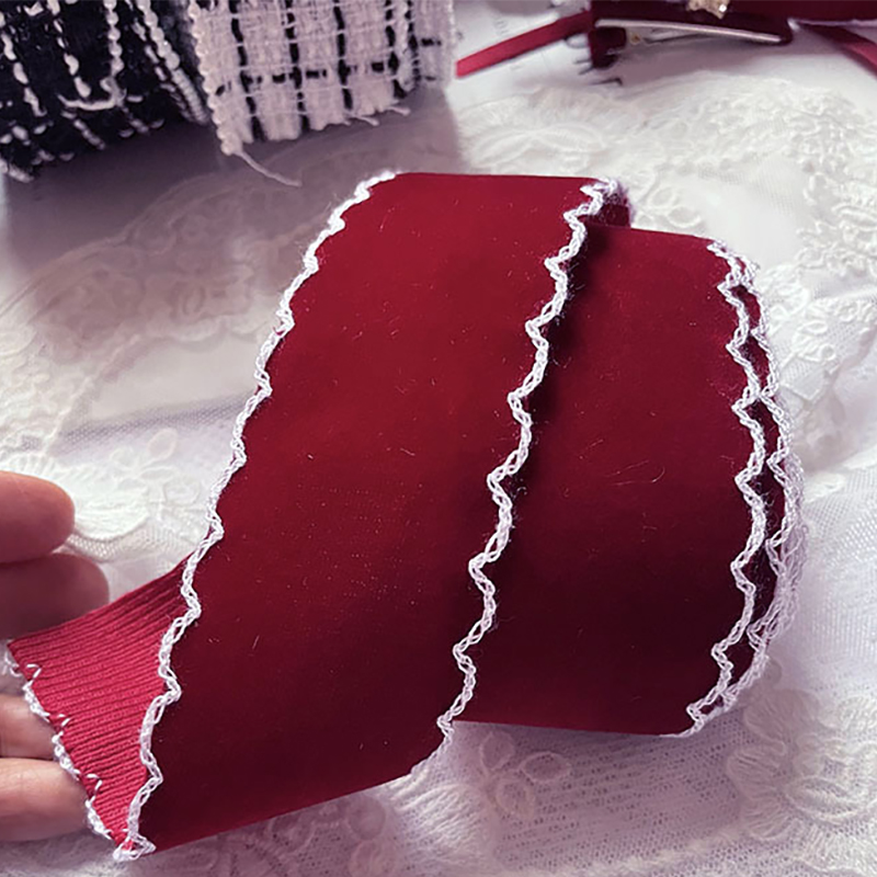 4cm 3cm Black Red Velvet Embro - Velvet Ribbon Roll recension och pris