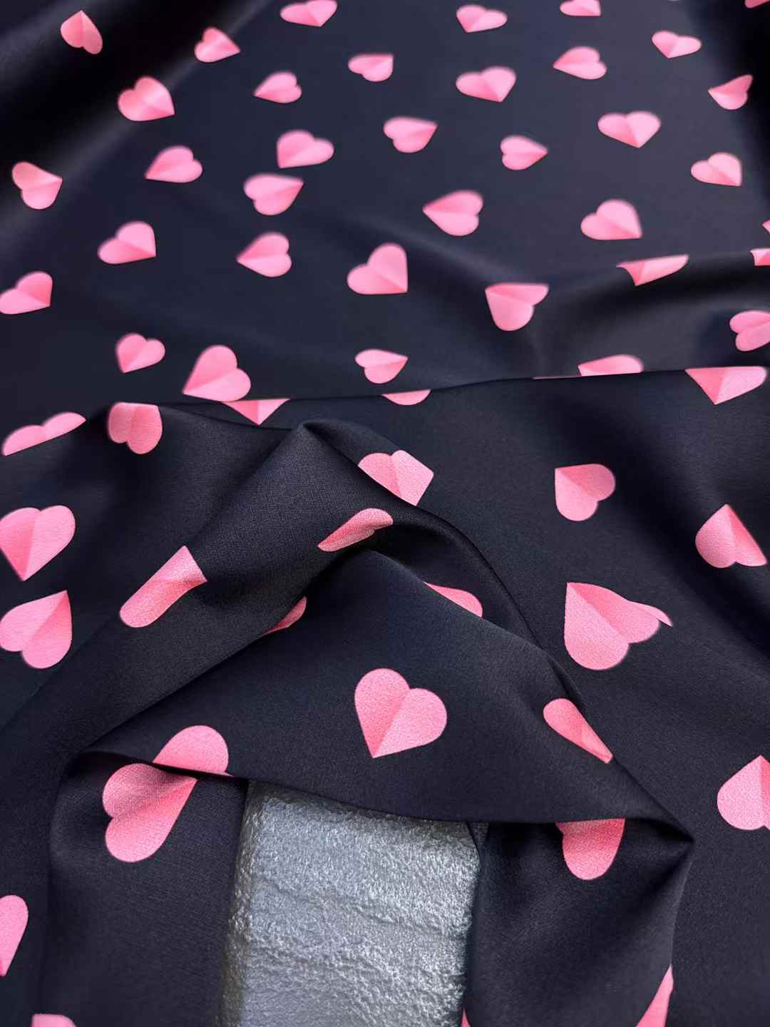 Pink Hearts Real Silk Fabric E - Crystal Mesh Fabric recension och pris