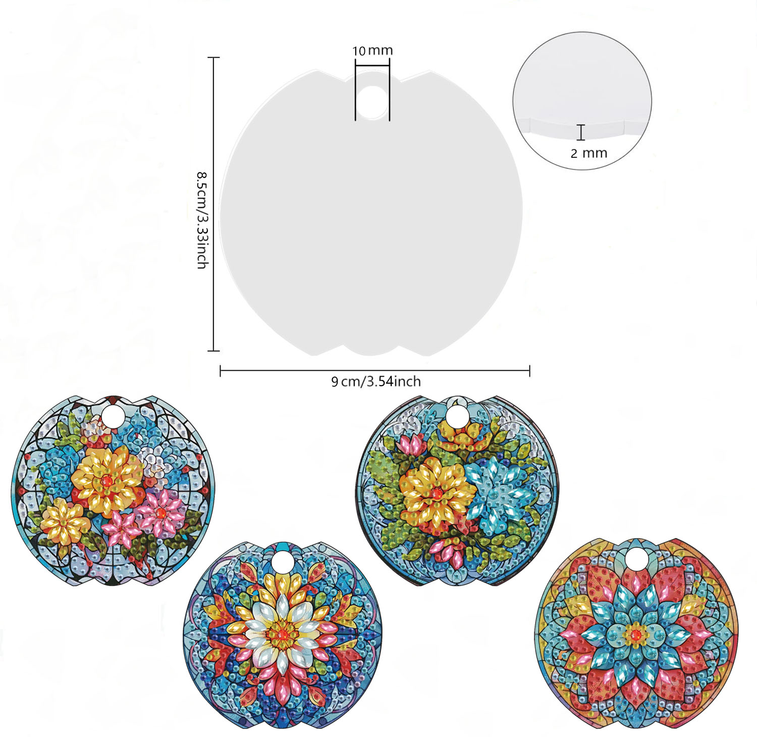 4piece floral DIY diamond art  - Craft Embellishment recension och pris