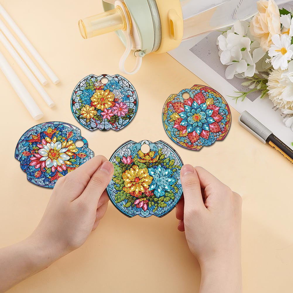 4piece floral DIY diamond art  - Craft Embellishment recension och pris