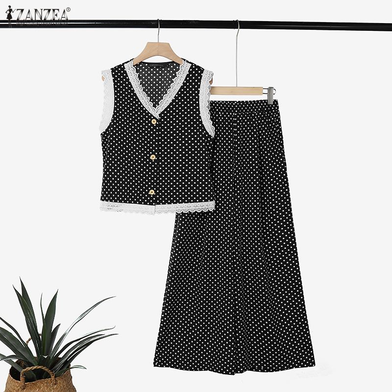 Women Summer Polka Dot Pant Se - Elastic Lace Trim recension och pris