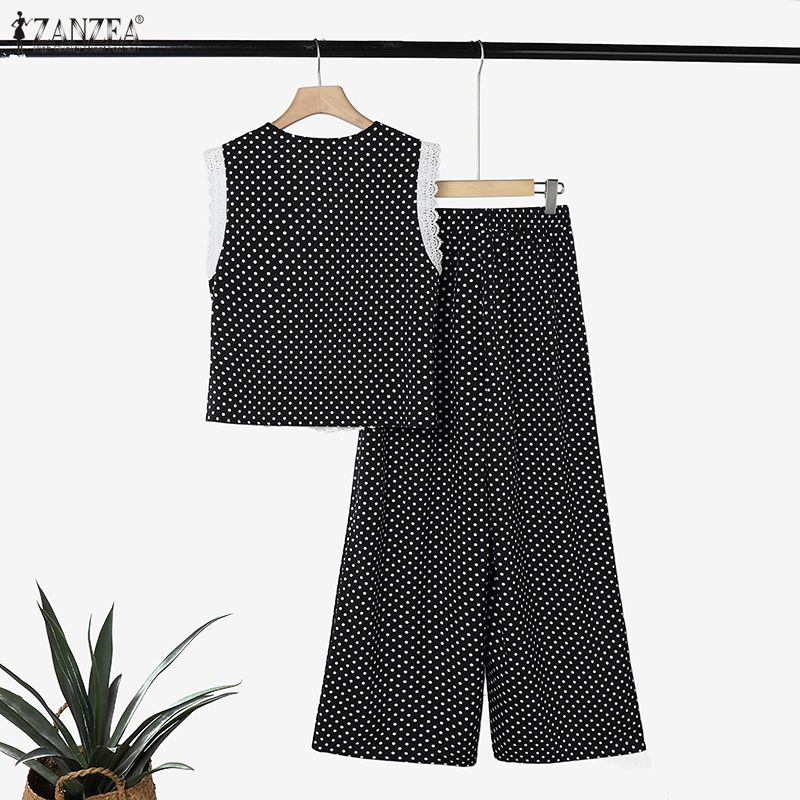 Women Summer Polka Dot Pant Se - Elastic Lace Trim recension och pris