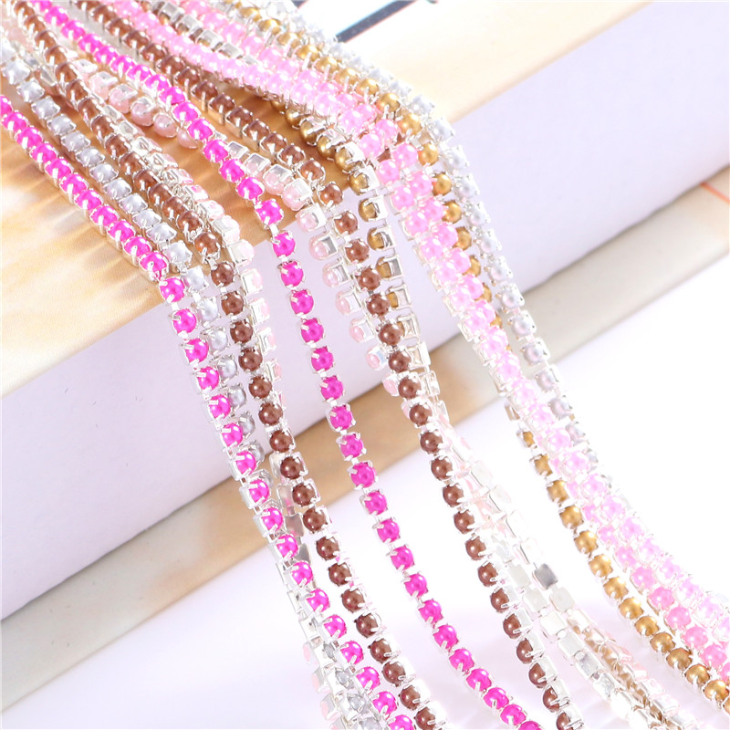2mm Crystal Pearl  Rhinestone  - Pearl Trim Chain recension och pris