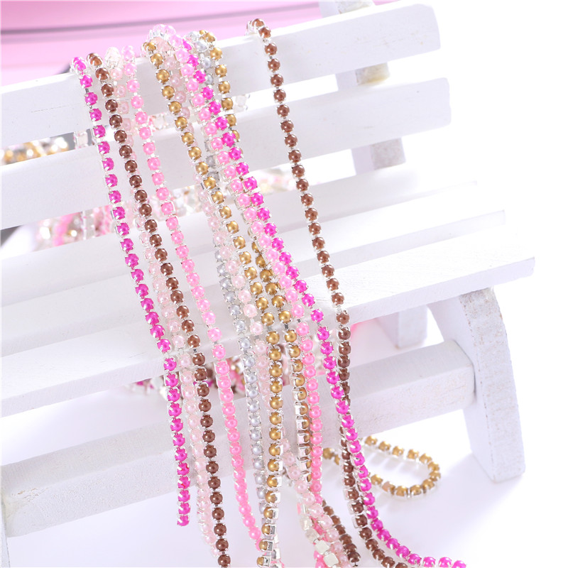 2mm Crystal Pearl  Rhinestone  - Pearl Trim Chain recension och pris
