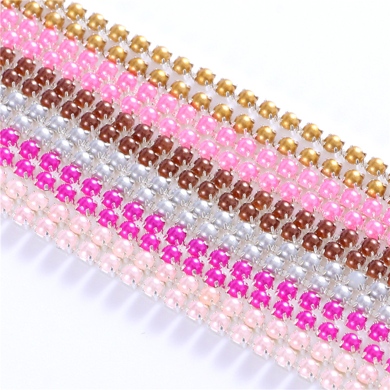 2mm Crystal Pearl  Rhinestone  - Pearl Trim Chain recension och pris