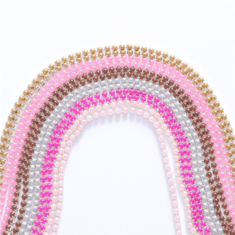 2mm Crystal Pearl  Rhinestone  - Pearl Trim Chain recension och pris