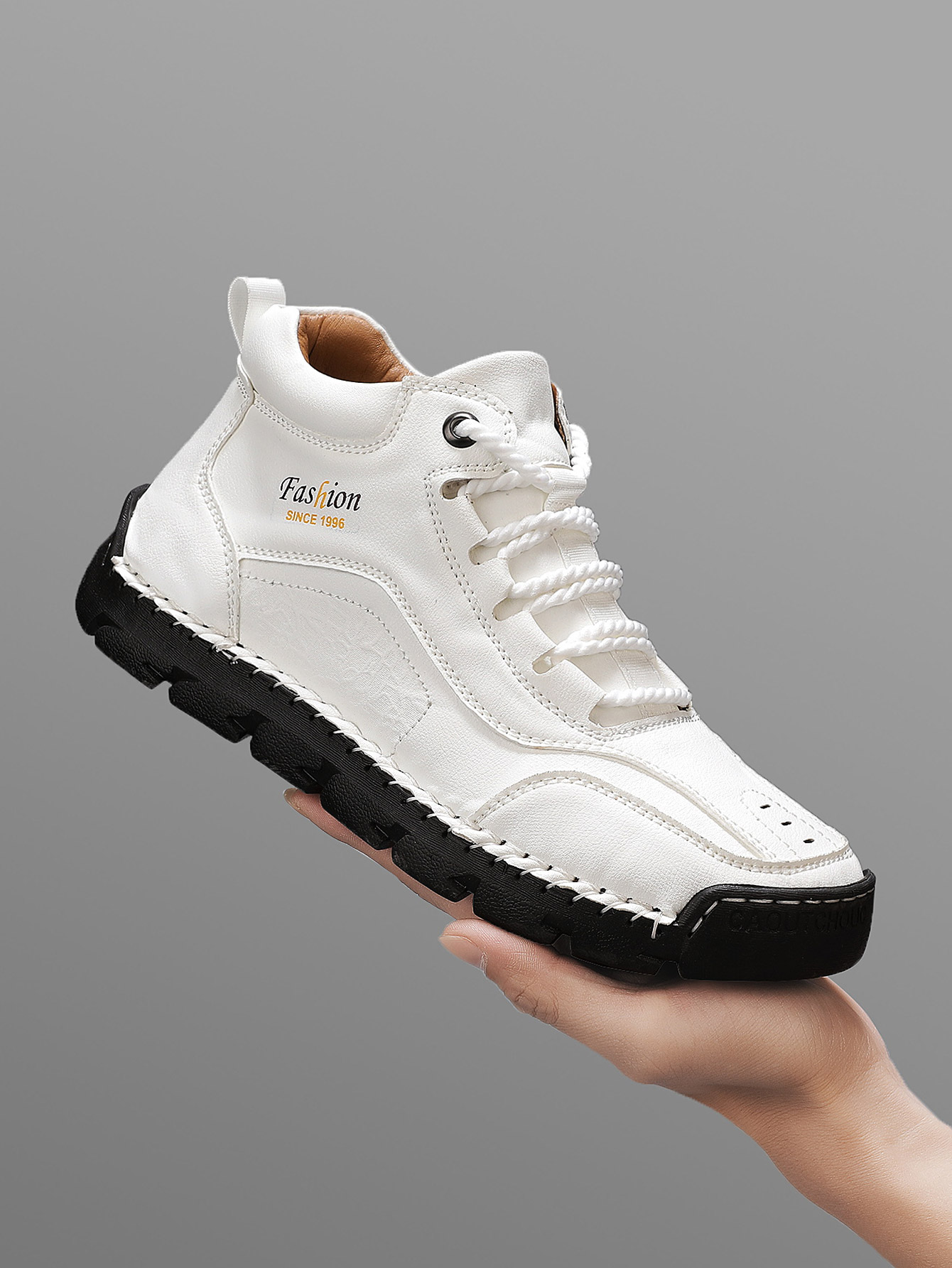 Men's Handmade Mid-Top Casual  - Guipure Lace Panel recension och pris