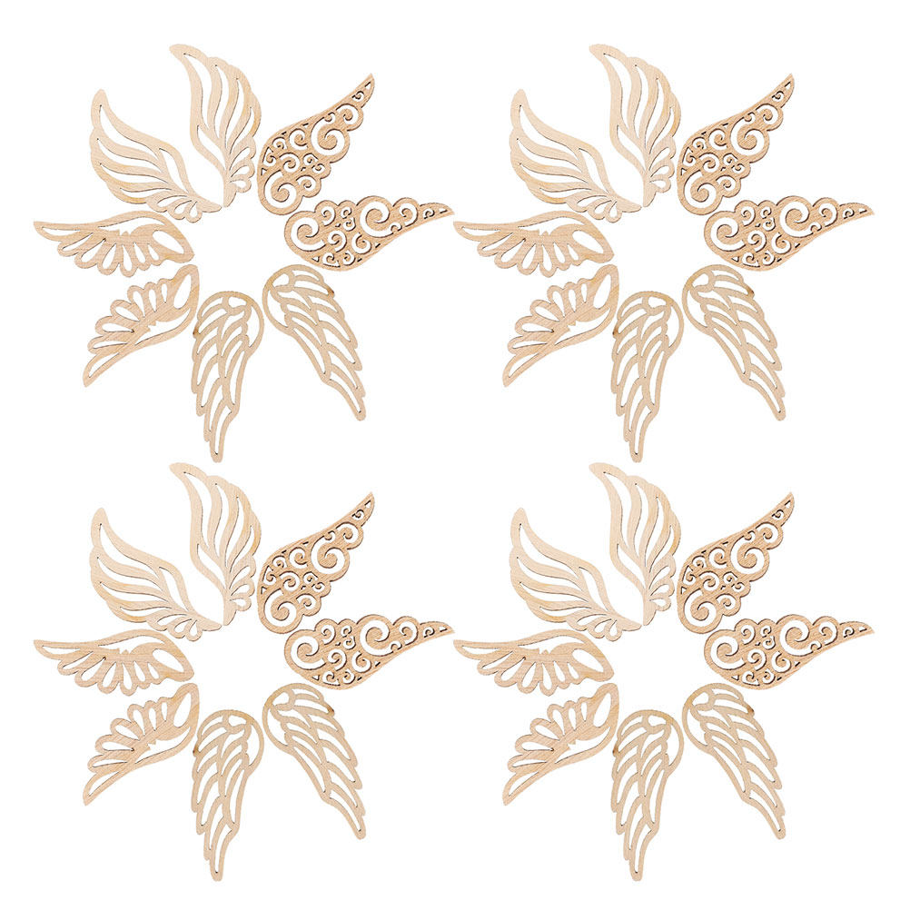 80Pcs Wooden Angel Wings Embel - Christmas Craft Embellishment recension och pris