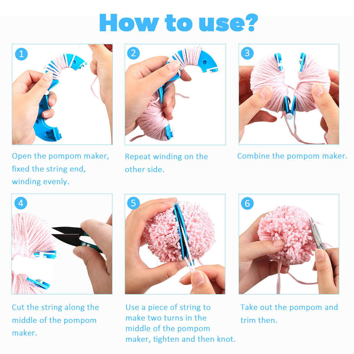 8Pcs Pompom Makers 4 Sizes Har - Pom Pom Maker Tool recension och pris